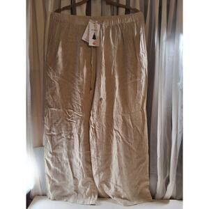 Zesica, White, loose fit pant, large